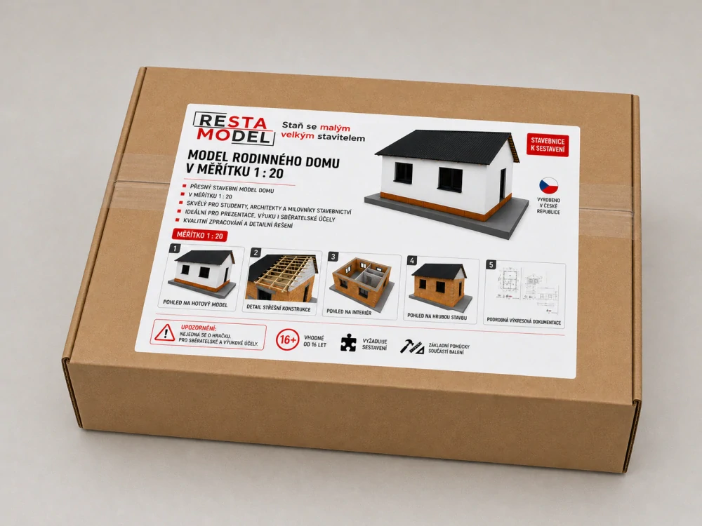 MODEL RODINNÉHO DOMU VERZE 2 V MĚŘÍTKU 1:20